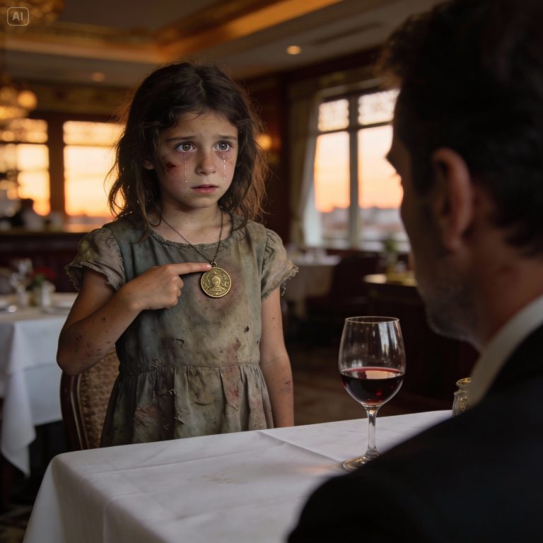 El Millonario Iba a Echar a la Niña Mendiga del Restaurante, Pero Cuando Ella Señaló Su Medallón, Un Secreto Devastador Cambió Su Vida Para Siempre