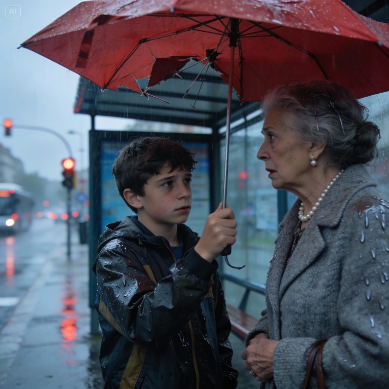 EL NIÑO POBRE DIO SUS ÚLTIMAS MONEDAS A UNA ANCIANA BAJO LA LLUVIA. DÍAS DESPUÉS, ELLA LLEGÓ AL HOSPITAL EN UN ROLLS-ROYCE Y EL DESENLACE HIZO LLORAR A TODOS.