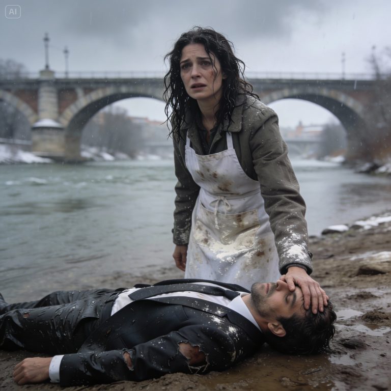 ELENA SOBREVIVÍA CON 50 EUROS AL DÍA VENDIENDO EMPANADAS, PERO CUANDO SE LANZÓ AL RÍO HELADO DE MADRID PARA SALVAR A UN SUICIDA, NO IMAGINABA QUE ESTABA RESCATANDO AL DUEÑO DE UN IMPERIO.